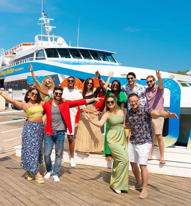Galaxy Wave ferry sailing in the Caribbean