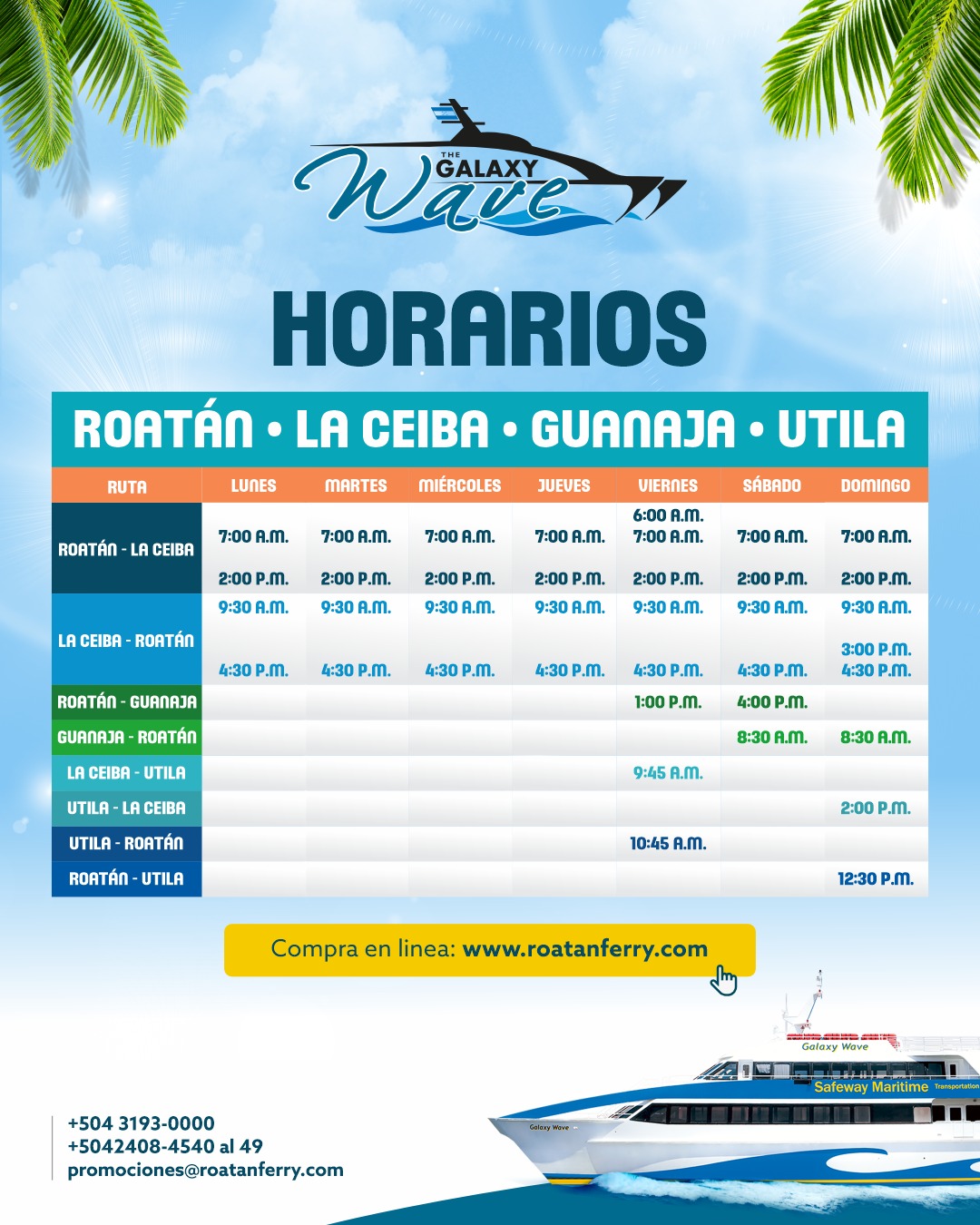 Horario Galaxy Ferry